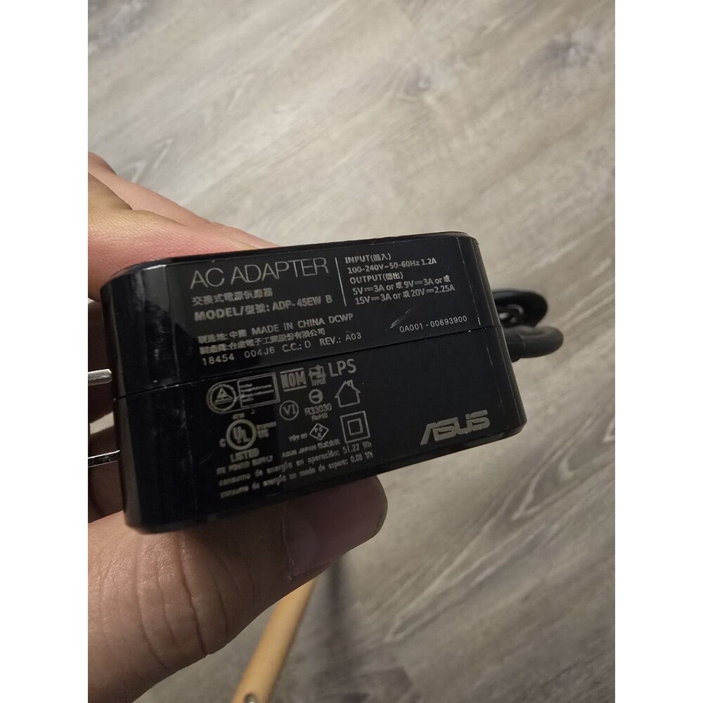 NEW Genuine Asus Laptop USB-C 45W Charger AC Adapter Power Supply AD2121320~ HVD